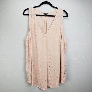 Torrid Women's Size 3 Hearts Moon And Stars Sleeveless Top Blush Pink And Gold